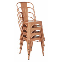 OSP Home Furnishings BRW29A4-CP Bristow Armless Chair, Copper Finish, 4 Pack